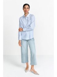 Rich & Royal Bluzka w kolorze błękitno-białym rozmiar: 38. Niebieskie bluzki Rich & Royal, bez wzorów, z bawełny, bez kołnierzyka, bez ramiączek. Za 234.97 zł.