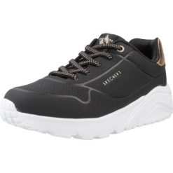 Buty SKECHERS UNO LITE-METALLIC MO Czarny. Białe trekkingi Skechers, z materiału, trekkingowe. Za 198.40 zł.
