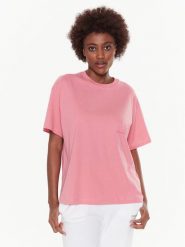 Trussardi T-Shirt Greyhound Backprint 56T00559 Różowy Loose Fit. Czerwone t-shirty TRUSSARDI, m, bez wzorów, z bawełny, bez kołnierzyka, bez ramiączek. Za 169.99 zł.
