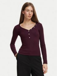 Guess Bluzka W6BP32 K6401 Bordowy Regular Fit. Czerwone bluzki Guess, m, z aplikacjami, bez kołnierzyka, bez ramiączek. Za 264.99 zł.
