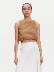 Marella Top Chiatta 2515161132 Brązowy Regular Fit. Brązowe topy Marella, bez wzorów, z bawełny, bez kołnierzyka, bez ramiączek. Za 289.99 zł.