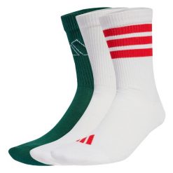 Skarpety Logo 3 Pairs. Białe obuwie sportowe Adidas, z materiału, bez zapięcia, na fitness i siłownię. Za 64.95 zł.