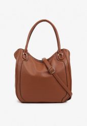 Brązowa Torebka o Fasonie Shopper Haladria. Brązowe shopper Renee, bez wzorów, z jeansu, biznesowe, bez dodatków. Za 79.99 zł.