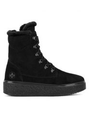 Rieker Trzewiki 78800-00 Czarny. Czarne botki Rieker, bez wzorów, ze skóry, bez obcasa, na płaskiej podeszwie, bez zapięcia. Za 367.00 zł.