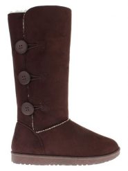 Blackfield Kozaki zimowe "Flocon" w kolorze ciemnobrązowym rozmiar: 37. Brązowe kozaki Blackfield, na zimę, z materiału, z okrągłym noskiem, bez obcasa, bez zapięcia. Za 143.56 zł.