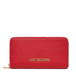 Duży Portfel Damski LOVE MOSCHINO. Czerwone portfele Love Moschino, bez wzorów. Za 419.99 zł.