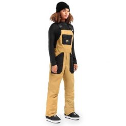 Spodnie snowboardowe z szelkami damskie Maple-W. Brązowe spodnie narciarskie SIROKO, m, bez wzorów, z materiału, narciarskie. Za 467.00 zł.