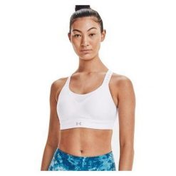 Stanik fitness cardio Under Armour Infinity High. Białe bielizna sportowa Under Armour, xs, bez wzorów, z materiału. W wyprzedaży za 158.00 zł.