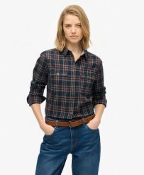 Superdry Koszula Lumberjack flanelowa w kratę Navy/Yellow. Żółte koszule Superdry, bez wzorów, z bawełny, klasyczne, bez kołnierzyka, bez ramiączek. Za 271.45 zł.