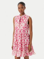 LOLA CASADEMUNT Sukienka letnia LS2616040 Różowy jasny Regular Fit. Czerwone sukienki LOLA CASADEMUNT, na lato, xs, bez wzorów, z bawełny, bez kołnierzyka, bez ramiączek. Za 417.99 zł.