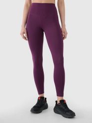 4F Legginsy sportowe w kolorze fioletowym rozmiar: XS. Różowe legginsy 4f, xs, bez wzorów, z materiału, outdoorowe. Za 48.39 zł.