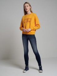 BIG STAR Dżinsy "Adela" - Skinny fit - w kolorze granatowym rozmiar: W31/L30. Niebieskie jeansy Big Star, l, z aplikacjami, z podwyższonym stanem. Za 105.38 zł.