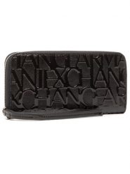 Armani Exchange Duży Portfel Damski 948451 CC794 00020 Czarny. Czarne portfele Armani Exchange, bez wzorów, ze skóry. Za 239.99 zł.