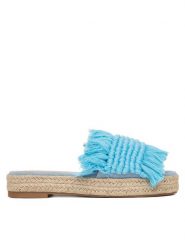 DeeZee Klapki S855-1 Niebieski. Niebieskie klapki DeeZee, bez wzorów, z materiału, bez obcasa. Za 90.99 zł.