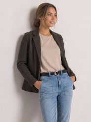 Street One bluza typu blazer Kobiety Bawełna brązowy, 36. Brązowe bluzy Street One, bez wzorów, z bawełny, bez kaptura. Za 299.95 zł.