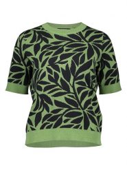 TAIFUN Sweter w kolorze zielono-czarnym rozmiar: 44. Zielone swetry Taifun, bez wzorów, z bawełny, bez ramiączek. Za 144.24 zł.