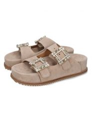 MELVIN & HAMILTON Skórzane klapki "Eve 3" w kolorze beżowym rozmiar: 37. Brązowe klapki Melvin & Hamilton, bez wzorów, ze skóry, z otwartym noskiem, bez obcasa. Za 304.99 zł.