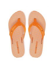 Tommy Hilfiger Japonki Th Ithaca Stripe Summer Sandal FW0FW09192 Pomarańczowy. Brązowe klapki TOMMY HILFIGER, bez wzorów, z materiału, bez obcasa. Za 169.99 zł.
