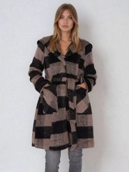 Steve Madden Płaszcz przejściowy w kolorze czarno-szarobrązowym rozmiar: M. Brązowe płaszcze Steve Madden, m, bez wzorów, bez kaptura. Za 217.99 zł.