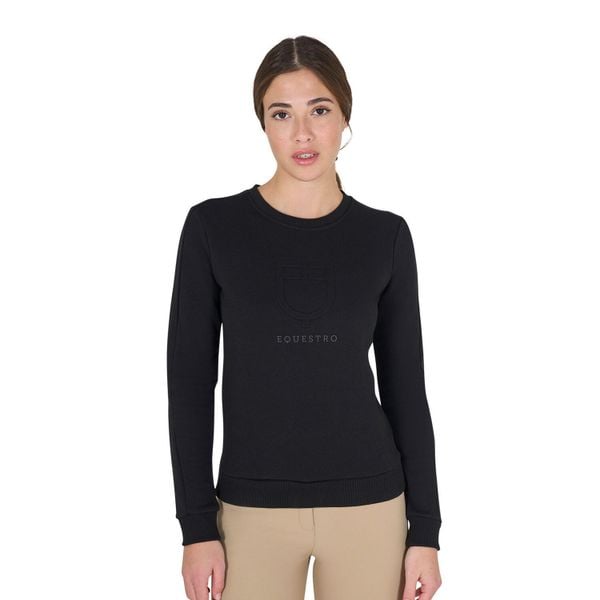 Damska bluza z dekoltem Equestro. Czarne bluzy EQUESTRO, xl, bez wzorów, z bawełny, bez kaptura. Za 329.71 zł.