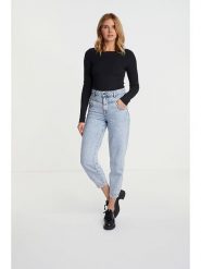 Rich & Royal Koszulka w kolorze czarnym rozmiar: XL. Czarne bluzki Rich & Royal, xl, bez wzorów, prążkowane, bez kołnierzyka, bez ramiączek. Za 136.45 zł.