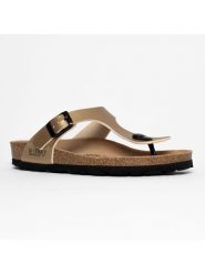 Blue Bay Japonki "Myrrhis" w kolorze złotym rozmiar: 38. Niebieskie klapki Blue Bay, bez wzorów, z otwartym noskiem, bez obcasa. Za 122.96 zł.