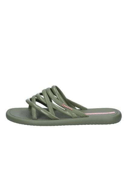Klapki damskie Ipanema Meu Sol Slide. Zielone klapki Ipanema, bez wzorów, z materiału, bez obcasa. Za 126.00 zł.