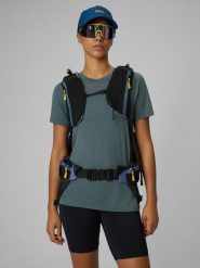 4F Koszulka trekkingowa z wełną merino damska - khaki M. Brązowe bluzki 4f, l, bez wzorów, z tkaniny, wizytowe, bez kołnierzyka, bez ramiączek. Za 199.99 zł.