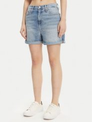 Calvin Klein Jeans Szorty jeansowe J20J225152 Niebieski Mom Fit. Niebieskie szorty Calvin Klein Jeans, bez wzorów, z bawełny. Za 249.99 zł.