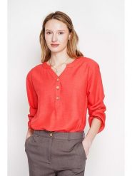 Le Jardin du Lin Lniana bluzka w kolorze czerwonym rozmiar: 36. Czerwone bluzki Le jardin du lin, bez wzorów, ze lnu, bez kołnierzyka, bez ramiączek. Za 130.99 zł.