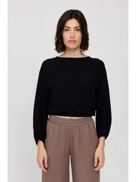 MAZINE Bluzka "Crinkle" w kolorze czarnym rozmiar: XS. Czarne bluzki MAZINE, s, bez wzorów, z wiskozy, klasyczne, bez kołnierzyka, bez ramiączek. Za 139.87 zł.