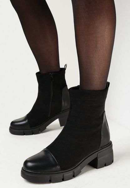 Czarne Botki na Niskim Obcasie Alimexa. Czarne botki Born2be, bez wzorów, bez obcasa, na obcasie, bez zapięcia. Za 99.99 zł.