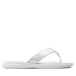 Japonki New Balance. Białe klapki New Balance, bez wzorów, bez obcasa. Za 119.99 zł.
