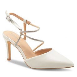 Szpilki Lasocki. Białe sandały Lasocki, bez wzorów, bez obcasa, na szpilce, bez zapięcia. Za 249.99 zł.