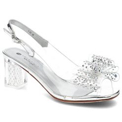 Sandaly damskie Scaviola, eleganckie z transparantnego tworzywa i skóry ekologicznej, srebrne, G-60. Szare sandały Sca'viola, bez wzorów, ze skóry ekologicznej, eleganckie, bez obcasa, na obcasie, bez zapięcia. Za 289.00 zł.