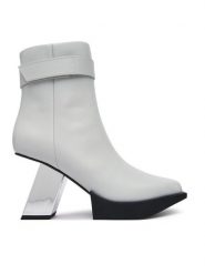United Nude Botki Construct Bootie HI 1102491816 Biały. Białe botki United Nude, bez wzorów, ze skóry, bez obcasa, na słupku, bez zapięcia. Za 1,849.00 zł.