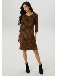 Aniston Sukienka w kolorze jasnobrązowym rozmiar: 46. Brązowe sukienki Aniston, na co dzień, bez wzorów, bez kołnierzyka, bez ramiączek, mini, proste. Za 95.99 zł.