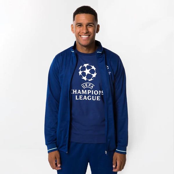 Koszulka UEFA Champions League. Niebieskie bluzki CHAMPIONS LEAGUE, xl, bez wzorów, z bawełny, sportowe, bez kołnierzyka, bez ramiączek. Za 139.99 zł.