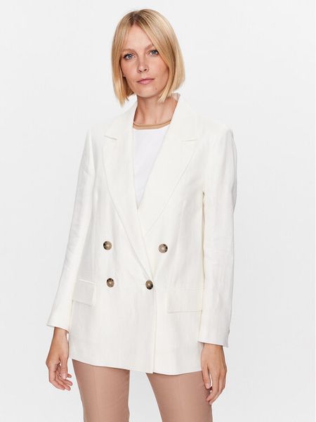 Peserico Marynarka S01397 Biały Regular Fit. Białe marynarki i żakiety PESERICO, s, bez wzorów, ze lnu. Za 1,409.00 zł.