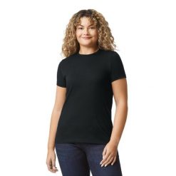 Koszulka Damska CVC. Czarne bluzki GILDAN, xl, bez wzorów, sportowe, bez kołnierzyka, bez ramiączek. Za 42.99 zł.