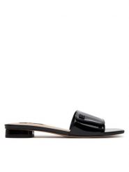 Nine West Klapki S4SH1847-01 Czarny. Czarne klapki Nine West, bez wzorów, z materiału, bez obcasa. Za 109.99 zł.