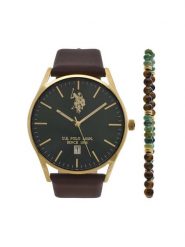 U.S. Polo Assn. Zestaw zegarek i bransoletka Colin USP6376TW Złoty. Żółte, analogowe zegarki U.S. Polo Assn., złote. Za 539.99 zł.