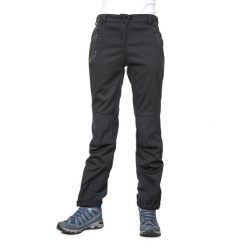 Spodnie Outdoorowe Damskie Sola Softshell. Czarne spodnie narciarskie Trespass, l, z aplikacjami, z materiału, trekkingowe. Za 284.99 zł.