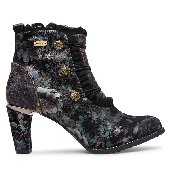 Botki Laura Vita. Szare botki Laura Vita, bez wzorów, bez obcasa, na słupku, bez zapięcia. Za 599.99 zł.