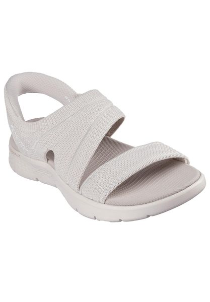Sandały damskie Skechers Go Walk Flex Sandal-. Białe sandały Skechers, bez wzorów, z materiału, bez obcasa, bez zapięcia. Za 390.00 zł.
