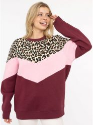 Zwillingsherz Bluza "Konny" w kolorze czerwono-jasnoróżowym rozmiar: L/XL. Czerwone bluzy Zwillingsherz, l, bez wzorów, bez kaptura. Za 206.91 zł.