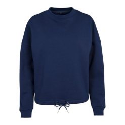 Damska Bluza Z Kapturem Z Okrągłym Dekoltem. Niebieskie bluzy BUILD YOUR BRAND, l, bez wzorów, z kapturem. Za 131.99 zł.