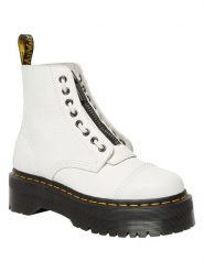 Dr. Martens Skórzane botki w kolorze białym rozmiar: onesize. Białe botki Dr. Martens, bez wzorów, ze skóry, z okrągłym noskiem, bez obcasa, na platformie, bez zapięcia. Za 87.40 zł.
