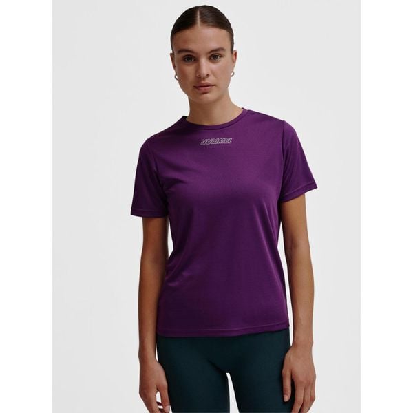 Koszulka damska Hummel Tola. Fioletowe bluzki Hummel, bez wzorów, sportowe, bez kołnierzyka, bez ramiączek. Za 121.50 zł.
