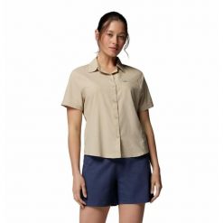 Koszula podróżnicza damska Columbia Silver Ridge Utility II S/S Shirt. Brązowe koszule Columbia, s, bez wzorów, sportowe, bez kołnierzyka, bez ramiączek. Za 280.49 zł.